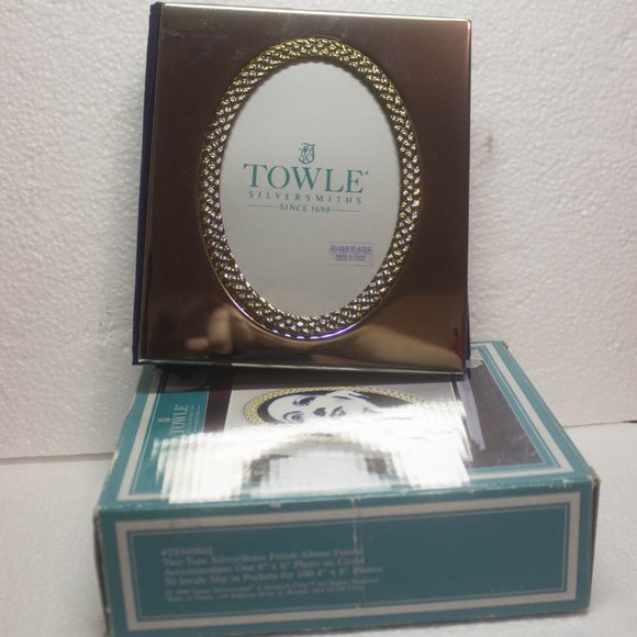 Vintage Towle Silversmiths Two Tone Silver/Brass Finish Album Frame - Picture 3 of 6